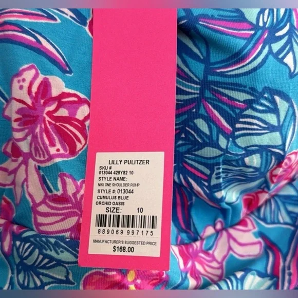 Lilly Pulitzer Nikki one shoulder romper. Orchid oasis. Size 10 NWOT - Picture 2 of 3